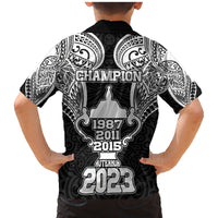 New Zealand Rugby Family Matching Mermaid Dress and Hawaiian Shirt Aotearoa Champion Cup History with Haka Dance LT03 - Polynesian Pride