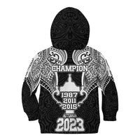 New Zealand Rugby Kid Hoodie Aotearoa Champion Cup History with Haka Dance LT03 - Polynesian Pride