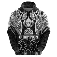 Personalised New Zealand Rugby Hoodie Aotearoa Champion Cup History with Haka Dance LT03 - Polynesian Pride