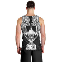 Personalised New Zealand Rugby Men Tank Top Aotearoa Champion Cup History with Haka Dance LT03 - Polynesian Pride