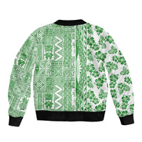 Hawaii Bomber Jacket Aloha Tropical Plants Tribal Pattern Green Version LT03 - Polynesian Pride