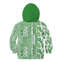 Hawaii Kid Hoodie Aloha Tropical Plants Tribal Pattern Green Version LT03 - Polynesian Pride