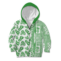 Hawaii Kid Hoodie Aloha Tropical Plants Tribal Pattern Green Version LT03 - Polynesian Pride