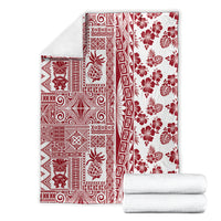 Hawaii Blanket Aloha Tropical Plants Tribal Pattern Red Version LT03 - Polynesian Pride