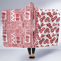 Hawaii Hooded Blanket Aloha Tropical Plants Tribal Pattern Red Version LT03 - Polynesian Pride