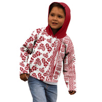 Hawaii Kid Hoodie Aloha Tropical Plants Tribal Pattern Red Version LT03 - Polynesian Pride