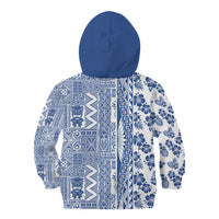 Hawaii Kid Hoodie Aloha Tropical Plants Tribal Pattern Blue Version LT03 - Polynesian Pride