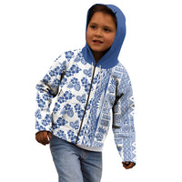 Hawaii Kid Hoodie Aloha Tropical Plants Tribal Pattern Blue Version LT03 - Polynesian Pride