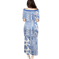 Hawaii Puletasi Aloha Tropical Plants Tribal Pattern Blue Version LT03 - Polynesian Pride