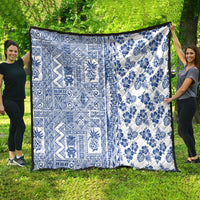 Hawaii Quilt Aloha Tropical Plants Tribal Pattern Blue Version LT03 - Polynesian Pride