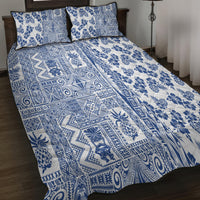 Hawaii Quilt Bed Set Aloha Tropical Plants Tribal Pattern Blue Version LT03 - Polynesian Pride
