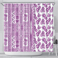 Hawaii Shower Curtain Aloha Tropical Plants Tribal Pattern Pink Version LT03 - Polynesian Pride