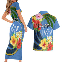 Kosrae Constitution Day Couples Matching Short Sleeve Bodycon Dress and Hawaiian Shirt Hibiscus Mix Maori Tattoo Pattern LT03 - Polynesian Pride