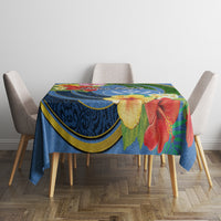 Kosrae Constitution Day Tablecloth Hibiscus Mix Maori Tattoo Pattern LT03 - Polynesian Pride