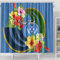 Kosrae Shower Curtain Hibiscus Mix Maori Tattoo Pattern LT03 - Polynesian Pride
