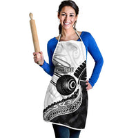 Personalised Aotearoa Lawn Bowls Apron Maori and Silver Fern Half Style - Polynesian Pride