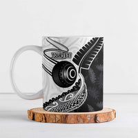 Personalised Aotearoa Lawn Bowls Ceramic Mug Maori and Silver Fern Half Style - Polynesian Pride
