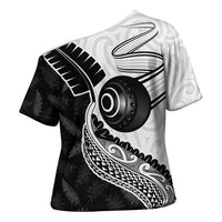 Personalised Aotearoa Lawn Bowls Cross Shoulder Shirt Maori and Silver Fern Half Style - Polynesian Pride