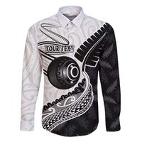 Personalised Aotearoa Lawn Bowls Family Matching Long Sleeve Bodycon Dress and Hawaiian Shirt Maori and Silver Fern Half Style - Polynesian Pride