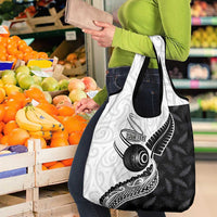 Personalised Aotearoa Lawn Bowls Grocery Bag Maori and Silver Fern Half Style - Polynesian Pride