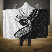 Personalised Aotearoa Lawn Bowls Hooded Blanket Maori and Silver Fern Half Style - Polynesian Pride