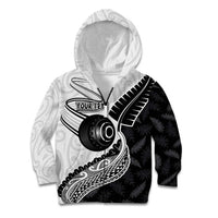 Personalised Aotearoa Lawn Bowls Kid Hoodie Maori and Silver Fern Half Style - Polynesian Pride