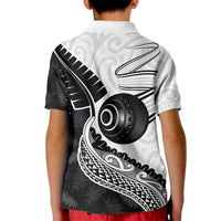 Personalised Aotearoa Lawn Bowls Kid Polo Shirt Maori and Silver Fern Half Style - Polynesian Pride