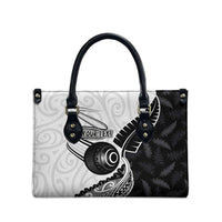 Personalised Aotearoa Lawn Bowls Leather Bag Maori and Silver Fern Half Style - Polynesian Pride