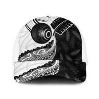 Aotearoa Lawn Bowls Mesh Trucker Cap Maori and Silver Fern Half Style LT03 One Size White White - Polynesian Pride