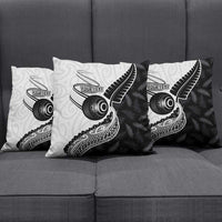 Personalised Aotearoa Lawn Bowls Pillow Cover Maori and Silver Fern Half Style - Polynesian Pride