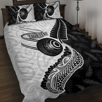 Personalised Aotearoa Lawn Bowls Quilt Bed Set Maori and Silver Fern Half Style - Polynesian Pride