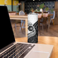 Personalised Aotearoa Lawn Bowls Skinny Tumbler Maori and Silver Fern Half Style - Polynesian Pride