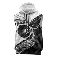 Personalised Aotearoa Lawn Bowls Sleeveless Zip Hoodie Maori and Silver Fern Half Style - Polynesian Pride
