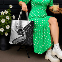 Personalised Aotearoa Lawn Bowls Tote Bag Maori and Silver Fern Half Style - Polynesian Pride