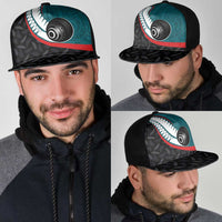 Aotearoa Lawn Bowls Mesh Trucker Cap Maori and Silver Fern Sporty Style Teal Color - Polynesian Pride
