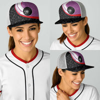 Aotearoa Lawn Bowls Baseball Net Cap Maori and Silver Fern Sporty Style Pink Color LT03 - Polynesian Pride