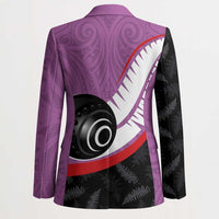 Personalised Aotearoa Lawn Bowls Blazer Maori and Silver Fern Sporty Style Pink Color - Polynesian Pride