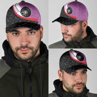 Aotearoa Lawn Bowls Classic Cap Maori and Silver Fern Sporty Style Pink Color LT03 - Polynesian Pride
