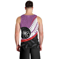 Personalised Aotearoa Lawn Bowls Men Tank Top Maori and Silver Fern Sporty Style Pink Color - Polynesian Pride