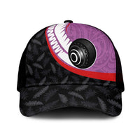 Aotearoa Lawn Bowls Mesh Trucker Cap Maori and Silver Fern Sporty Style Pink Color - Polynesian Pride