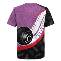 Personalised Aotearoa Lawn Bowls Rugby Jersey Maori and Silver Fern Sporty Style Pink Color - Polynesian Pride