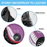 Personalised Aotearoa Lawn Bowls Spare Tire Cover Maori and Silver Fern Sporty Style Pink Color - Polynesian Pride