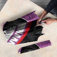 Personalised Aotearoa Lawn Bowls Umbrella Maori and Silver Fern Sporty Style Pink Color - Polynesian Pride