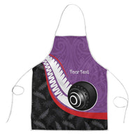 Personalised Aotearoa Lawn Bowls Apron Maori and Silver Fern Sporty Style Purple Color LT03 Purple - Polynesian Pride