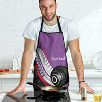 Personalised Aotearoa Lawn Bowls Apron Maori and Silver Fern Sporty Style Purple Color LT03 - Polynesian Pride
