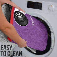 Personalised Aotearoa Lawn Bowls Bathroom Set Maori and Silver Fern Sporty Style Purple Color - Polynesian Pride