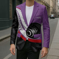 Personalised Aotearoa Lawn Bowls Blazer Maori and Silver Fern Sporty Style Purple Color - Polynesian Pride