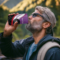 Personalised Aotearoa Lawn Bowls 4 in 1 Can Cooler Tumbler Maori and Silver Fern Sporty Style Purple Color - Polynesian Pride