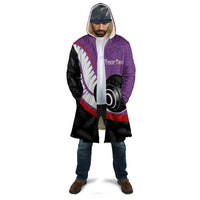 Personalised Aotearoa Lawn Bowls Cloak Maori and Silver Fern Sporty Style Purple Color - Polynesian Pride