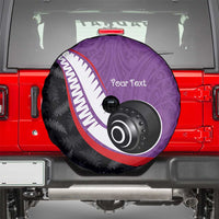 Personalised Aotearoa Lawn Bowls Spare Tire Cover Maori and Silver Fern Sporty Style Purple Color - Polynesian Pride